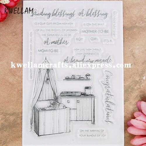 Mother to be Boy Girl Congratulations Scrapbook photo cards rubber stamp clear stamp transparent stamp KW9060416