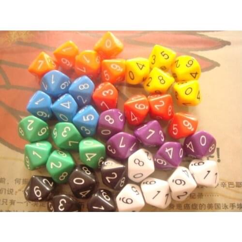 Polyhedron 10 (0 - 9) digital multicolour bosons props dice/ game dice / RPG DICE