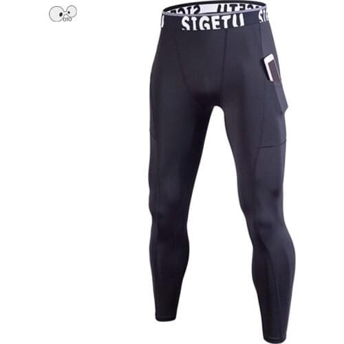 Men Breathable Sports Training Pants Running Tights 2019 NEW Mens Gym Compression Leggings Trousers Dry Fit Jogging Sportswear