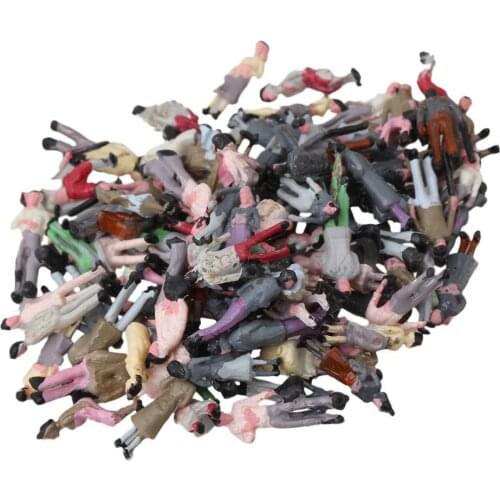 Mxfans 100 Pure colour Mix Scale Figures 1:150 Painted Colorful People Passenger Street