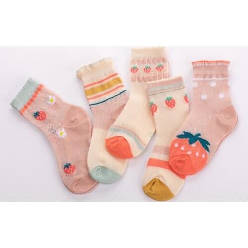 5 Pairs/lot 0 to 11 Years Kids Soft Cotton Socks Boy Girl Baby Cute Cartoon Warm Stripe Dots Fashion School Socks Autumn Winter