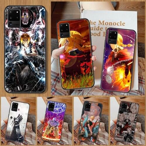 Anime Fullmetal Alchemist Phone case For Samsung Galaxy Note 4 8 9 10 20 S8 S9 S10 S10E S20 Plus UITRA Ultra black luxury