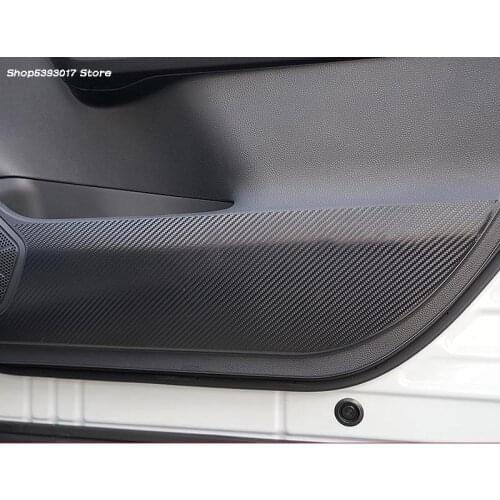 Car Door Anti-Kick Pad Carbon Fiber Door Protection Film Stickers For Toyota RAV4 RAV-4 2019 2020 2021 Car Accessories
