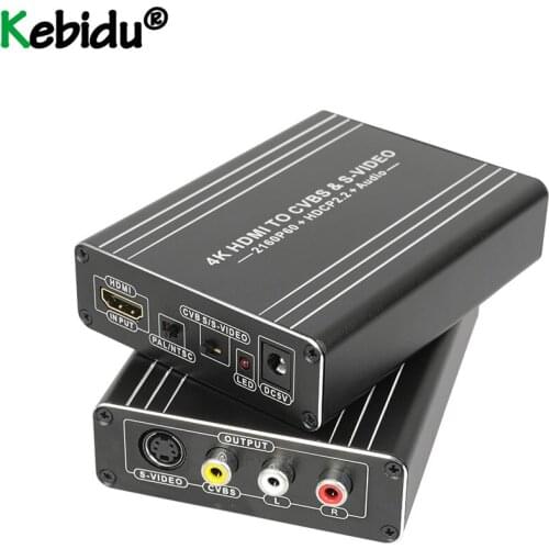 HDMI-compatible 2.0b TO AV SVIDEO Adapter 4K 60hz 576i 480i FHD CVBS Video AUDIO 3 RCA Converter hdcp2.2 1080p 21660P NTSC PAL