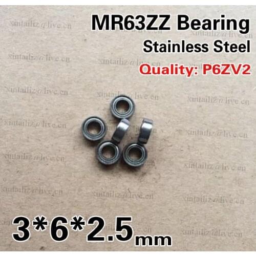 [SSMR63ZZ-P6]Free Shipping 10pcs stainless steel dental ball bearing SMR63ZZ L-630ZZ 627/3ZZ bearing 3*6*2.5