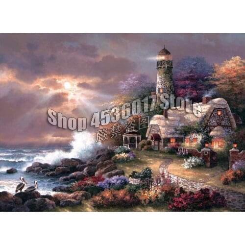 Heavens Light Diamond Mosaic Full Home Decor Diamond Embroidery Crafts DIY Diamond Painting Cross Stitch Lighthouses Needlework