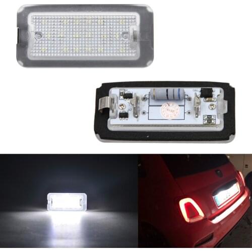 LED License Number Plate Light For Fiat Abarth 500 595 695 500C 595C 695C 312C 2007-2020 Error Free Pure White 2pcs/set