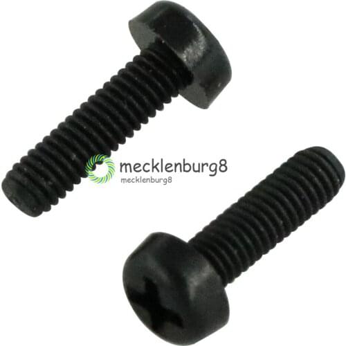 20Pcs/lot M3 x 10mm Black Nylon Round Phillips Pan Head Machine Screws Stigma Phillips Screw