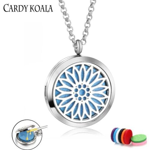 Japan and South Korea high-end atmospheric exquisite stainless steel fashion perfume aroma oil couple necklace pendant