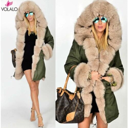 Plus Size Women Winter Jacket Coat Hooded Overcoat Cotton Coat Women Faux Fur Coat Warm Parka Womens Thick Furs Military Coat