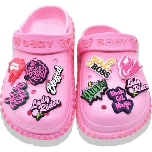 10Pieces Black Queen Shoe Charms Accessories Black Girl Magic PVC Shoe Decoration for Garden Shoes Kids Party X-mas Gifts