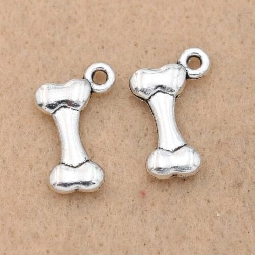 15PCS Bone Charm Pendant Tibetan Silver Plated Jewelry DIY Making Accessories Handmade 17x12mm