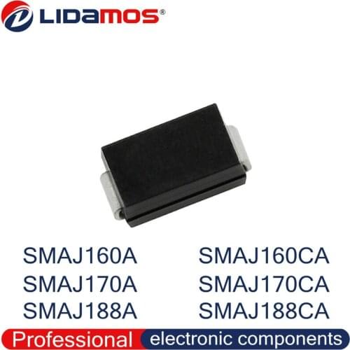 1800PCS TVS SMAJ160A SMAJ170A SMAJ188A SMAJ160CA SMAJ170CA SMAJ188CA SMD Diode SMA DO214AC Transient Suppressors High Quality