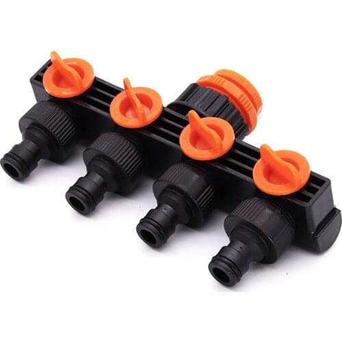 4 Way Tap Connector Hose Pipe Splitter Garden Manifold Adapter Water Faucet For Watering Flower Beds Lawns Garden Irrigation