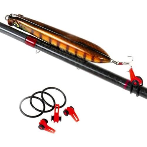 5 Pcs Hook Secure Keepers Equipment + 10 Pcs Safe Lures Rings for Fishing Rod