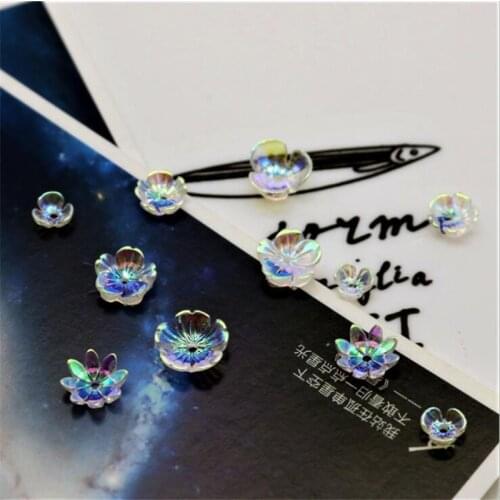 50pcs/lot new resin flower loose beads connectors for diy hairclip phone case nails manicure decorate jewelry accessories