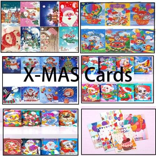 5D Special Diamond Painting Cross Stitck Kits Christmas Greeting Cards for Gifts Embroidery Patterns