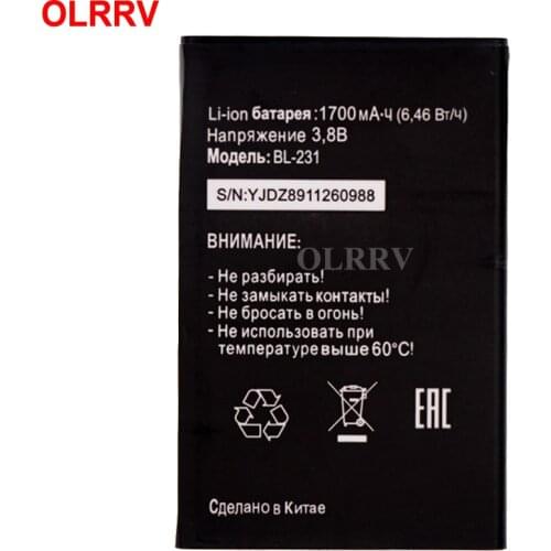 For Tele2 midi BL-231 Battery Bateria Batterij Accumulator 1700mAh