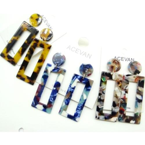 Print Acryl Pendant earrings earring Azijnzuur Acryl Colorful cuboid Pendant Sieraden geschenken voor vrouwenA6