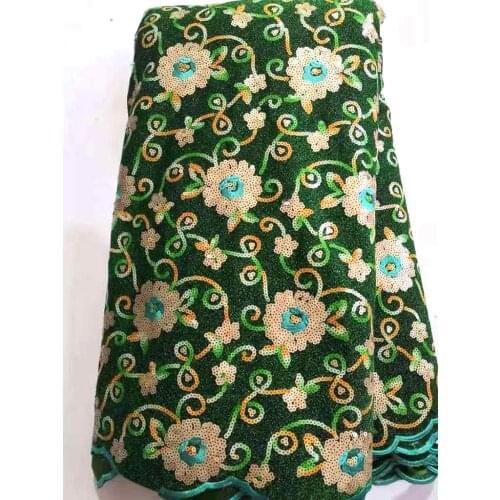 Sequin Velvet Lace Fabric African Swiss Voile Dubai Lace Material Tulle Nigeria Lace Fabric 2021 High Quality For Party Dress