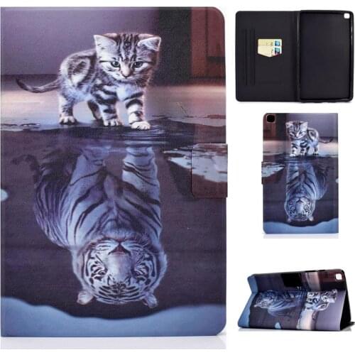 Tablet Case For Samsung Galaxy Tab A8 2019 Case For T290 T295 Book Cat Tiger Funda For Tab A 8.0 Caqa SM-T290 SM-T295 Back Coque