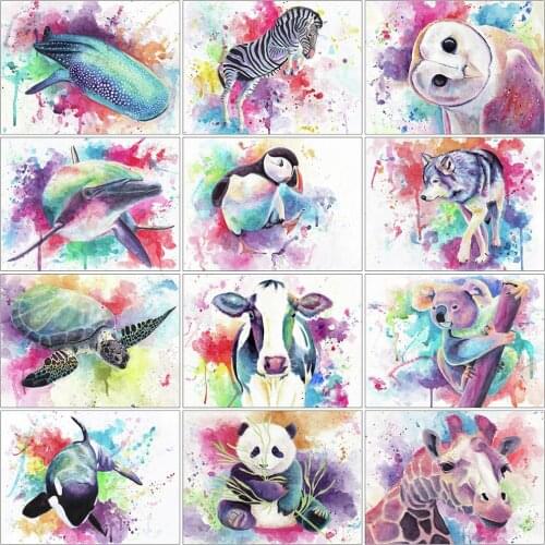 EverShine DIY Diamond Painting Panda Cross Stitch Diamond Mosaic Cartoon Picture Rhienstones Owl Home Decor Wolf New Arrivals