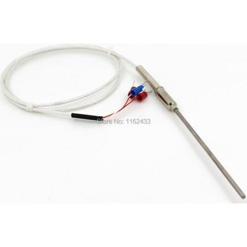 FTARP08 PT100 type 2m PTFE silver plated copper cable 100mm flexible probe RTD temperature sensor diameter 3mm 4mm 5mm 6mm