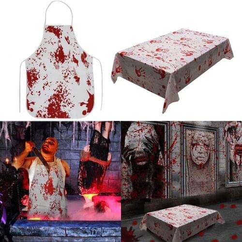 Halloween Bloody Apron Tablecloth Horror Castle Haunted House Party Decoration Props Halloween Accessories Butcher Chef Apron