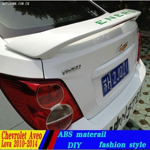 Use for chevrolet aveo lova spoiler 2010-2014 aveo lova lip spoiler ABS Material Car Rear Wing Primer Color Rear Spoiler