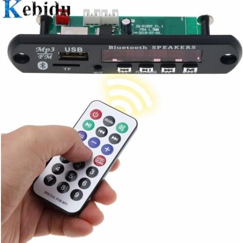 Kebidu Car 5V 12V Wireless Bluetooth 4.1 MP3 WMA Decoder Board USB Bluetooth Bluetooth Audio Module Wireless USB FM Aux Radio