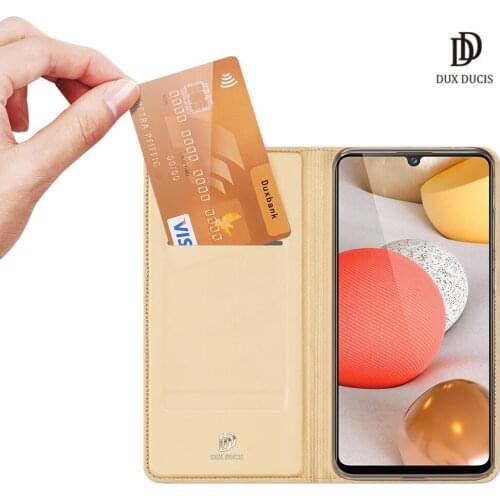 For Samsung Galaxy A42 5G DUX DUCIS Skin Pro Series Leather Wallet Flip Case Full Protection Steady Stand Magnetic Closure