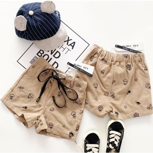 Tonytaobaby Summer New Boys and Girls Cartoon Khaki Boys and Girls Pants Boys Pants