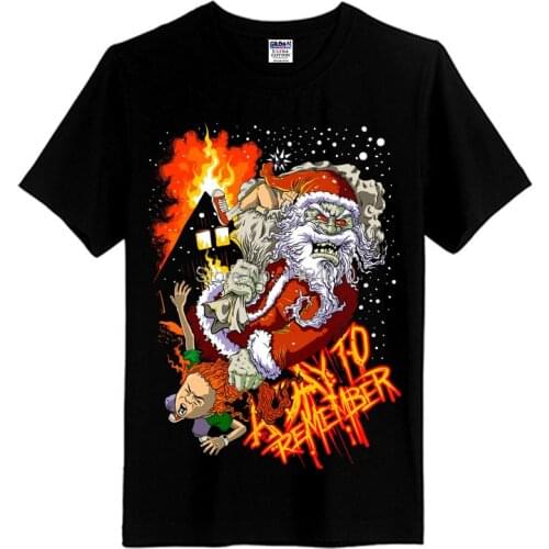 Fashion 3D Christmas Brand Black Shirt tshirt fitness 100%Cotton hip hop skateboard Rap