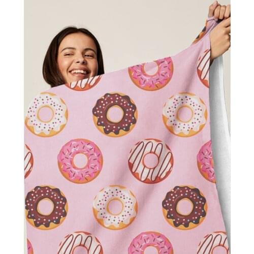 Fashion Donuts Summer Surf Robe Blanket Microfiber Beach Towel Large Gym Sport Towel Yoga Big Swimming Mat 70x140 Women Pool