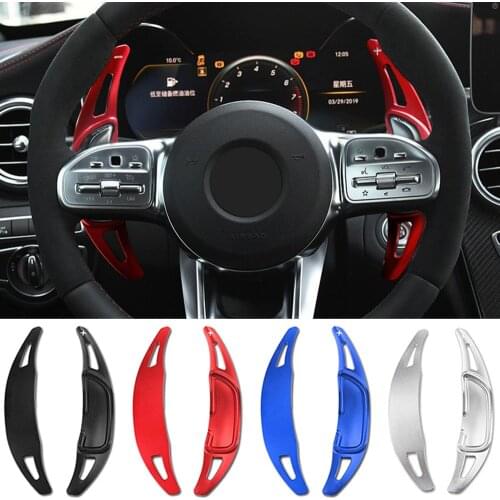 For Mercedes-Benz AMG 2015+ A35 A45 A45S CLA45 S CLA35 Shooting Brake Shifter Paddle Extend Car Steering Wheel DSG Gear Stickers