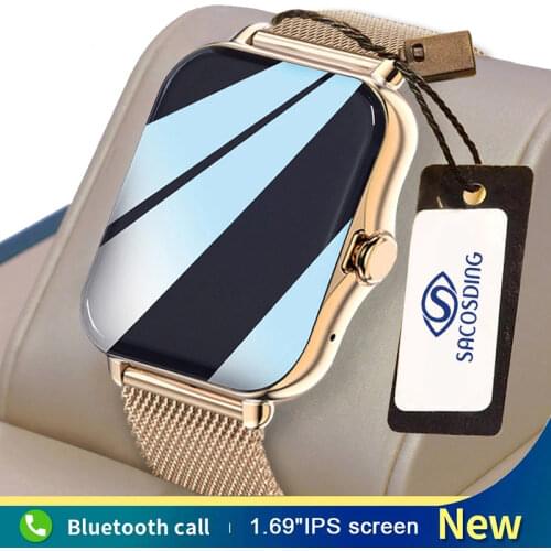 2021 New Women Smart watch Men 1.69" Color Screen Full touch Fitness Tracker Bluetooth Call Smart Clock Ladies Smart Watch Women