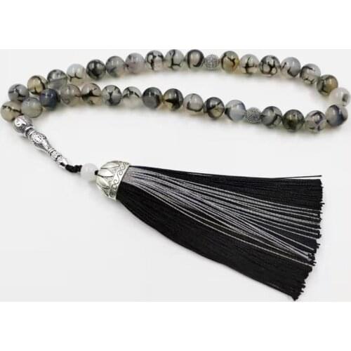 New Natural agates Tasbih Muslim gift Islam rosary misbaha 33 66 99beads with Cotton tassels islamic bracelet