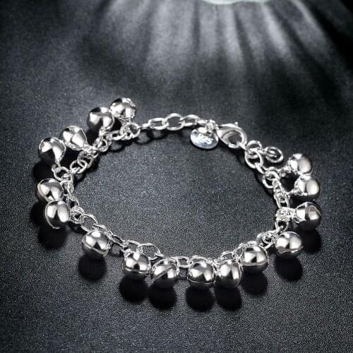 New 925 Silver Bell Bracelet WomenS Glamour Fashion Wedding Engagement Party Jewelry