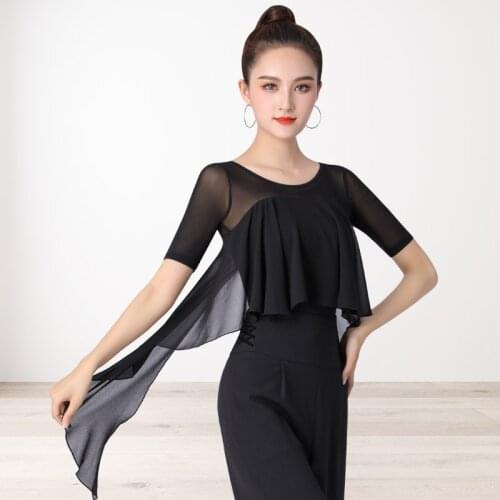 Waltz Practice Clothes Modern Dance Tops Womens Mid-Sleeves Advanced Latin Costumes National Standard Dance Female Professiona