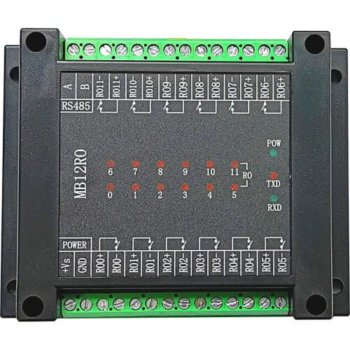 Switch Output Module 12-channel Relay Output Isolated RS485 MODBUS RTU Communication