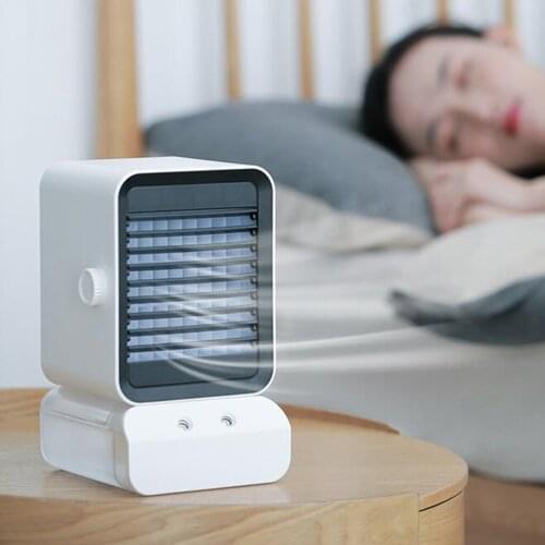 Personal Portable Mini Air Conditioner Cooler USB Plug-in Quiet Desktop Air Circulator Fan Humidifier for Home Dorm Bedroom Car