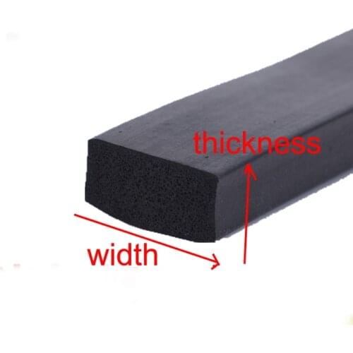 1 Meter Cabinet Door Window Flat Rubber Foam Bar Foam Weatherstrip Black Square Sealing S trip ( Size : Thickness x Width )