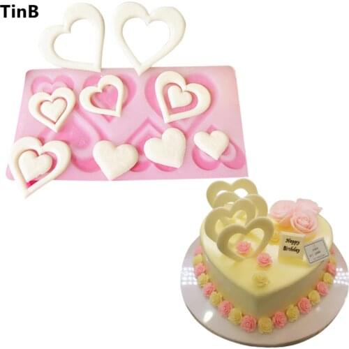 Valentines Day Gift Heart Silicone Mold Cake Decorating Tools Cupcake Silicone Mold Chocolate Mould Muffin Pan Baking Stencil