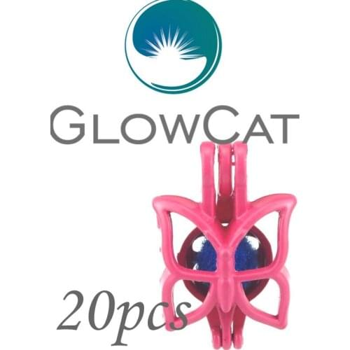 20x RR515 Pink 26mm Butterfly Pearl Cage Jewelry Making Bead Cage Pendant Essential Oil Diffuser Aroma Locket For Oyster Pearl