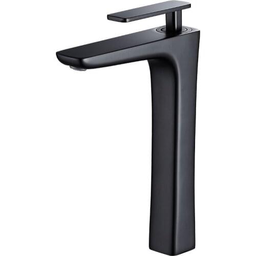 Bathroom Basin Faucets Solid Brass Sink Mixer Vessel Crane Tap Hot & Cold Single Handle Deck Mounted Black/Gold/Chrome/White