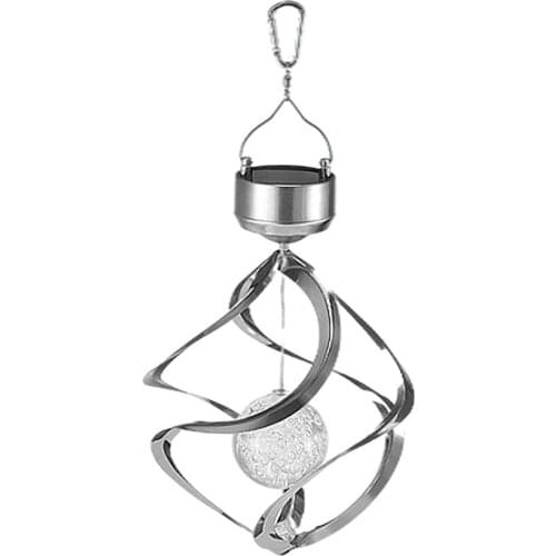 LED Colorful Solar Power Wind Chime Crystal Waterproof Outdoor Windchime Solar Light for Garden Home Hanging Decoration