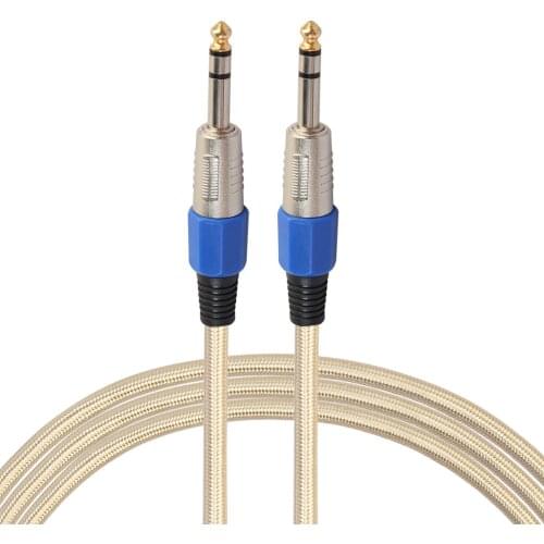 Tyrant Golden Nylon 6.3 Stereo Male-to-Male Electric Guitar, Microphone Cable Mixer, microphone, microphone connecting cables