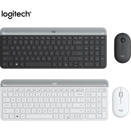 Logitech MK470 Keyboard Mouse Combos Bluetooth 1000DPI Optical Mouse Set for PC 2.4G Ultra-thin Silent Set