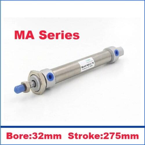 High quality double acting pneumatic small cylinders stainless steel 32mm bore 275mm stroke MA32-275 mini air cylinder