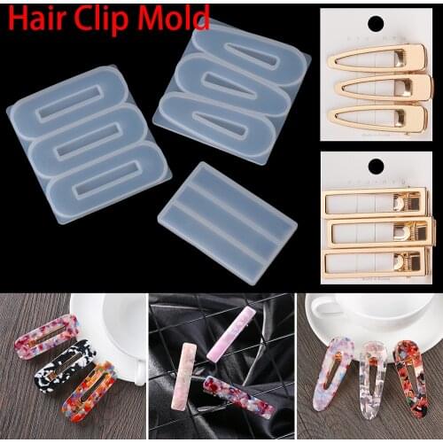 Girl Hair Clip UV Resin Mold for DIY Handmade Craft Hair Pin Silicone Gel Making Accessory Tools Fashion Jewelry Casting